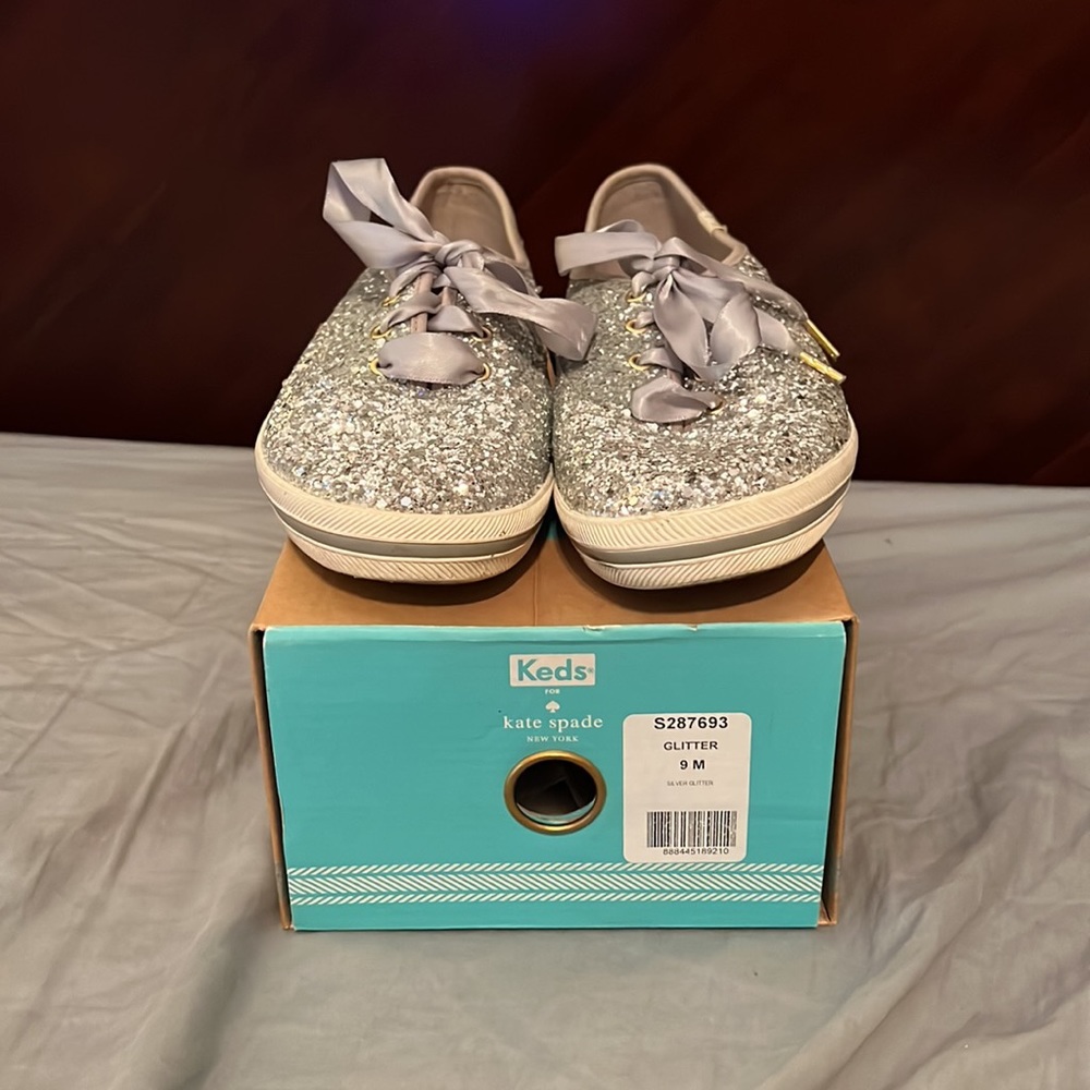 Kate Spade Silver Glitter Sparkle Keds Gem